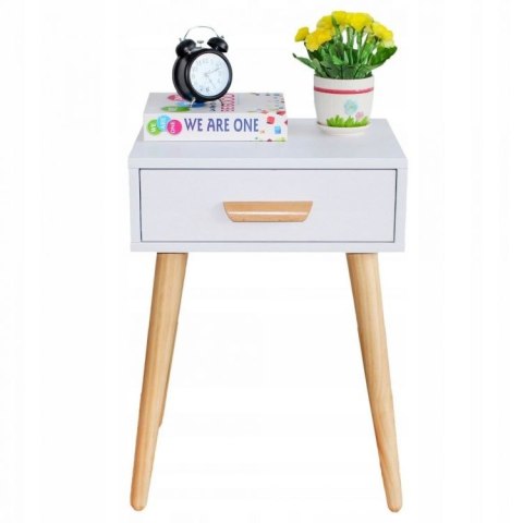 SZAFKI NOCNE ZESTAW 2 SZT. NOWOCZESNE STOLIKI KAWOWE BIAŁE MODERNHOME