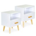 SZAFKI NOCNE ZESTAW 2 SZT. NOWOCZESNE STOLIKI KAWOWE BIAŁE MODERNHOME