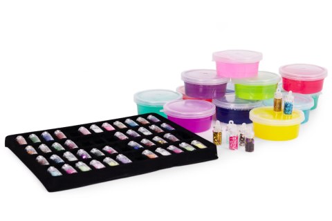 ZESTAW DO ROBIENIA SLIME GLUTKÓW DLA DZIECI DIY MASA PLASTYCZNA ROZCIĄGLIWA GNIOTEK 113 ELEMENTÓW