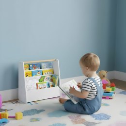 Biblioteczka dziecięca Montessori regał na książki organizer 3 poziomy biały ECOTOYS