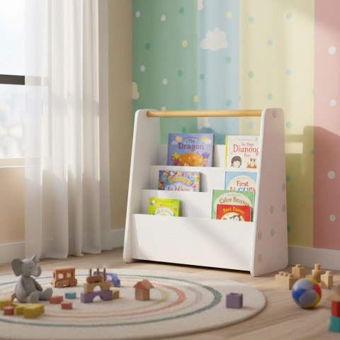 Biblioteczka dziecięca Montessori regał na książki organizer 3 poziomy biały ECOTOYS