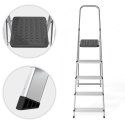 Drabina aluminiowa jednostronna 5 stopni składana z podestem 150 kg ModernHome