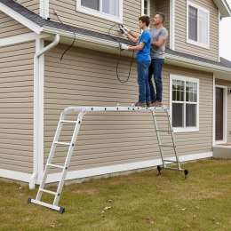 Drabina aluminiowa wielofunkcyjna 4x4 przegubowa składana 150 kg ModernHome