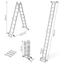 Drabina aluminiowa wielofunkcyjna 4x4 przegubowa składana 150 kg ModernHome