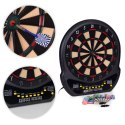 Elektroniczna tarcza do darta gry w rzutki lotki tablica LCD 48 cm 27 gier zestaw 12 rzutek