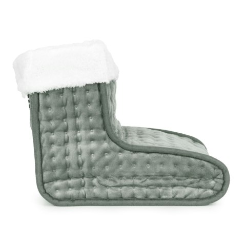 Elektryczny ogrzewacz do stóp z pilotem miękki but 10 poziomów grzania jasnoszary ModernHome