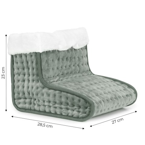 Elektryczny ogrzewacz do stóp z pilotem miękki but 10 poziomów grzania jasnoszary ModernHome