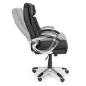 Fotel biurowy obrotowy podwójna tapicerka skóra PU regulacja wysokości czarny ModernHome