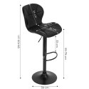 Hoker stołek barowy obrotowy regulacja wysokości podnóżek czarny ModernHome