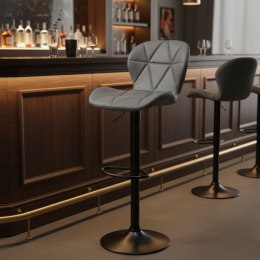 Hoker stołek barowy obrotowy regulacja wysokości podnóżek szary ModernHome