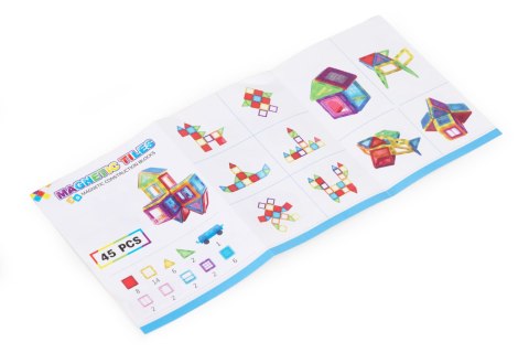 Klocki magnetyczne konstrukcyjne domek autko 45 elementów
