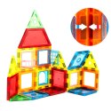 Klocki magnetyczne konstrukcyjne domek autko przyczepka 130 elementów