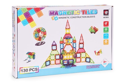 Klocki magnetyczne konstrukcyjne domek autko przyczepka 130 elementów