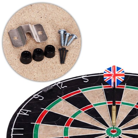 Tarcza do darta gry w rzutki lotki tablica sizalowa 46 cm zestaw 6 rzutek
