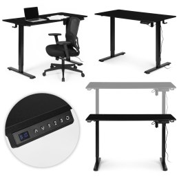 Biurko elektryczne stojące 120x60 cm regulacja wysokości 72-117 cm czarne ModernHome