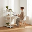 Biurko komputerowe szkolne 120x60 cm regał z 3 półkami białe ModernHome