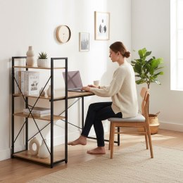 Biurko komputerowe szkolne 120x60 cm regał z 3 półkami loft ModernHome