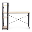 Biurko komputerowe szkolne 120x60 cm regał z 3 półkami loft ModernHome