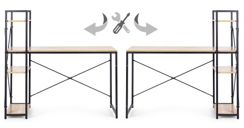 Biurko komputerowe szkolne 120x60 cm regał z 3 półkami loft ModernHome