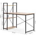 Biurko komputerowe szkolne 120x60 cm regał z 3 półkami loft ModernHome