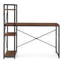 Biurko komputerowe szkolne 120x60 cm regał z 3 półkami loft ModernHome