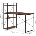 Biurko komputerowe szkolne 120x60 cm regał z 3 półkami loft ModernHome