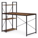 Biurko komputerowe szkolne 120x60 cm regał z 3 półkami loft ModernHome