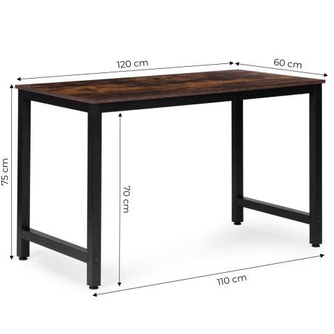 Biurko komputerowe szkolne stół 120x60 cm postarzany orzech ModernHome