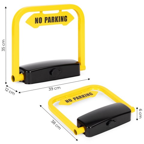 Blokada parkingowa składana zapora 35 cm na klucz zdalnie sterowana system alarmowy