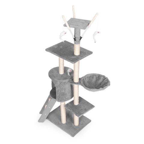 Drapak dla kota legowisko słupek wieża do drapania domek 134 cm szary Petsi