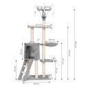 Drapak dla kota legowisko słupek wieża do drapania domek 134 cm szary Petsi