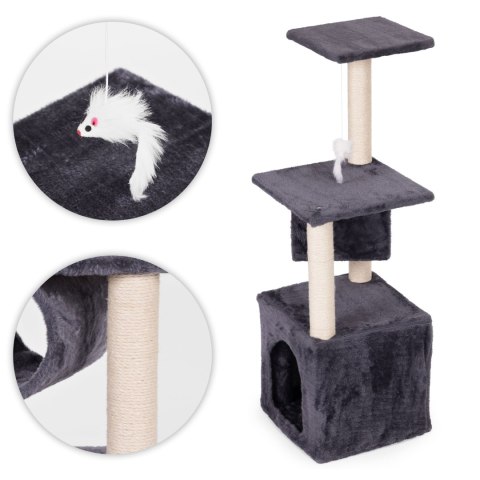 Drapak dla kota legowisko słupek wieża do drapania domek 94 cm szary Petsi
