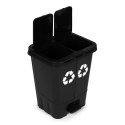 Kosz na śmieci 40L dwukomorowy pojemnik podwójny do odpadów zmieszanych segregacji czarny