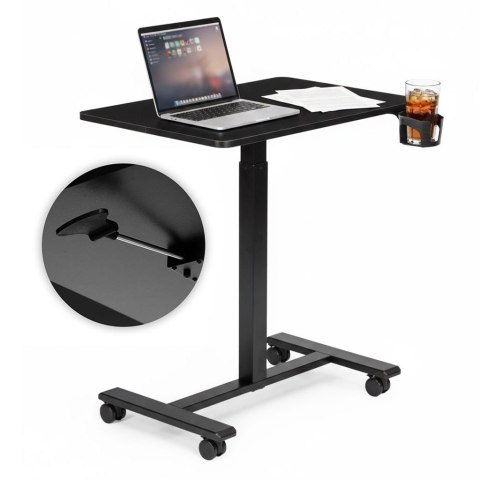 Mobilne biurko regulowane 70x48 cm stolik pod laptopa regulacja wysokości 71,5-112 cm czarne ModernHome
