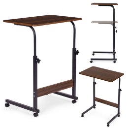 Mobilny stolik pod laptopa biurko dostawiane do fotela kanapy ciemny orzech ModernHome