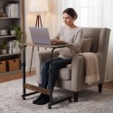 Mobilny stolik pod laptopa biurko dostawiane do fotela postarzany orzech ModernHome