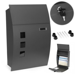 Skrzynka na listy pocztowa ścienna stal galwanizowana antracyt ModernHome