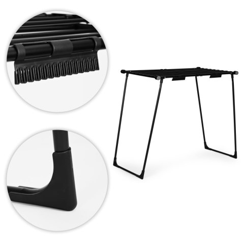 Suszarka na pranie stojąca rozsuwana teleskopowa 19 metrów składana czarna