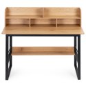 Biurko komputerowe 120x60 cm nadstawka 5 półek jasny dąb loftowe ModernHome