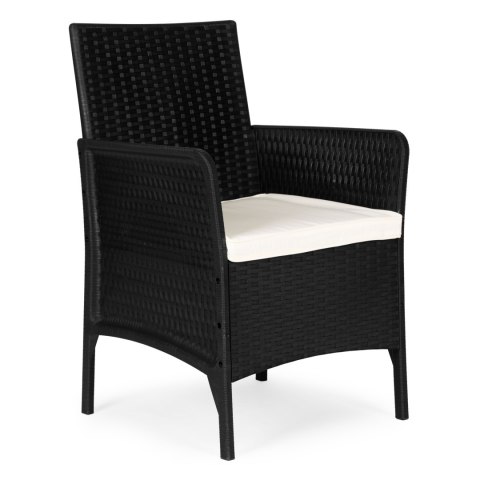 Fotel ogrodowy z poduszką krzesło na balkon taras ogród czarny MultiGarden