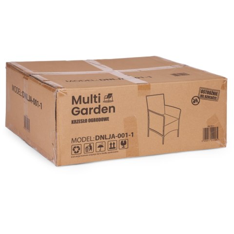 Fotel ogrodowy z poduszką krzesło na balkon taras ogród czarny MultiGarden