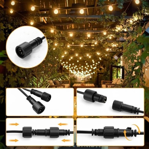 Girlanda ogrodowa świetlna łańcuch 25x LED 15m 9 trybów lampki ogrodowe 9W