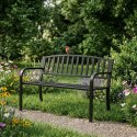 Ławka ogrodowa z oparciem 120x50 cm metalowa parkowa czarna MultiGarden