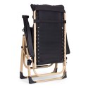 Leżak ogrodowy plażowy z poduszką zagłówkiem regulacja czarny złota rama MultiGarden