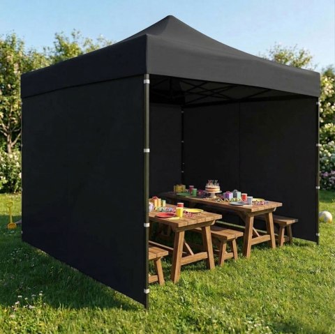 Pawilon ogrodowy eventowy automatyczny samorozkładalny namiot 3x3 m czarny MultiGarden