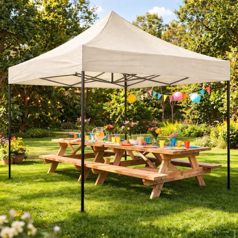 Pawilon ogrodowy eventowy automatyczny samorozkładalny namiot daszek 3x3 m beżowy MultiGarden