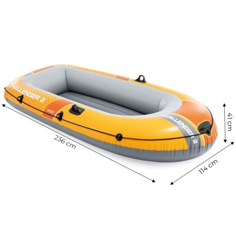 Ponton dmuchany Challenger 2 2-osobowy pompka 2 wiosła INTEX 66312