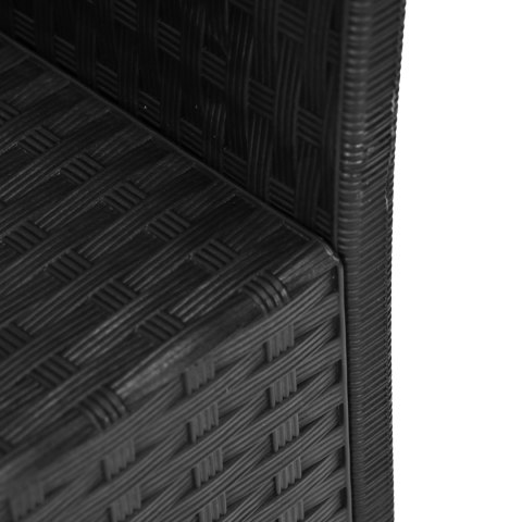 Sofa ogrodowa dwuosobowa z poduszką ławka na balkon taras ogród czarna MultiGarden