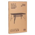 Stół ogrodowy 120x70 cm szkło hartowane otwór na parasol czarny MultiGarden