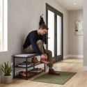 Szafka na buty z siedziskiem regał ławka tapicerowana 80 cm 2 półki ModernHome